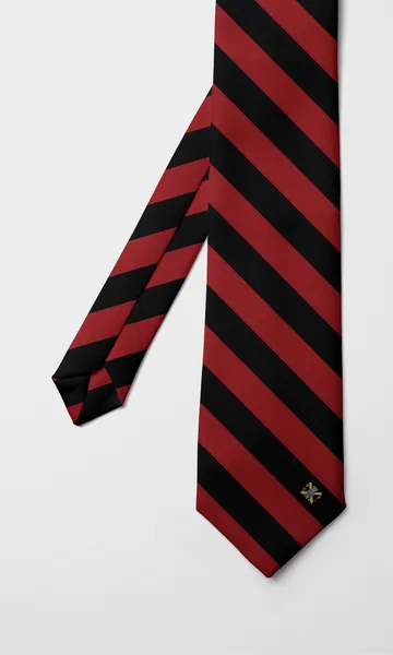 Corbata de rayas diagonales rojas y negras